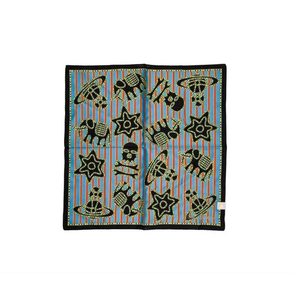 Vivienne Westwood Scarf | Multicolor Print | Embroidered Logo | NWT - Picture 1 of 2